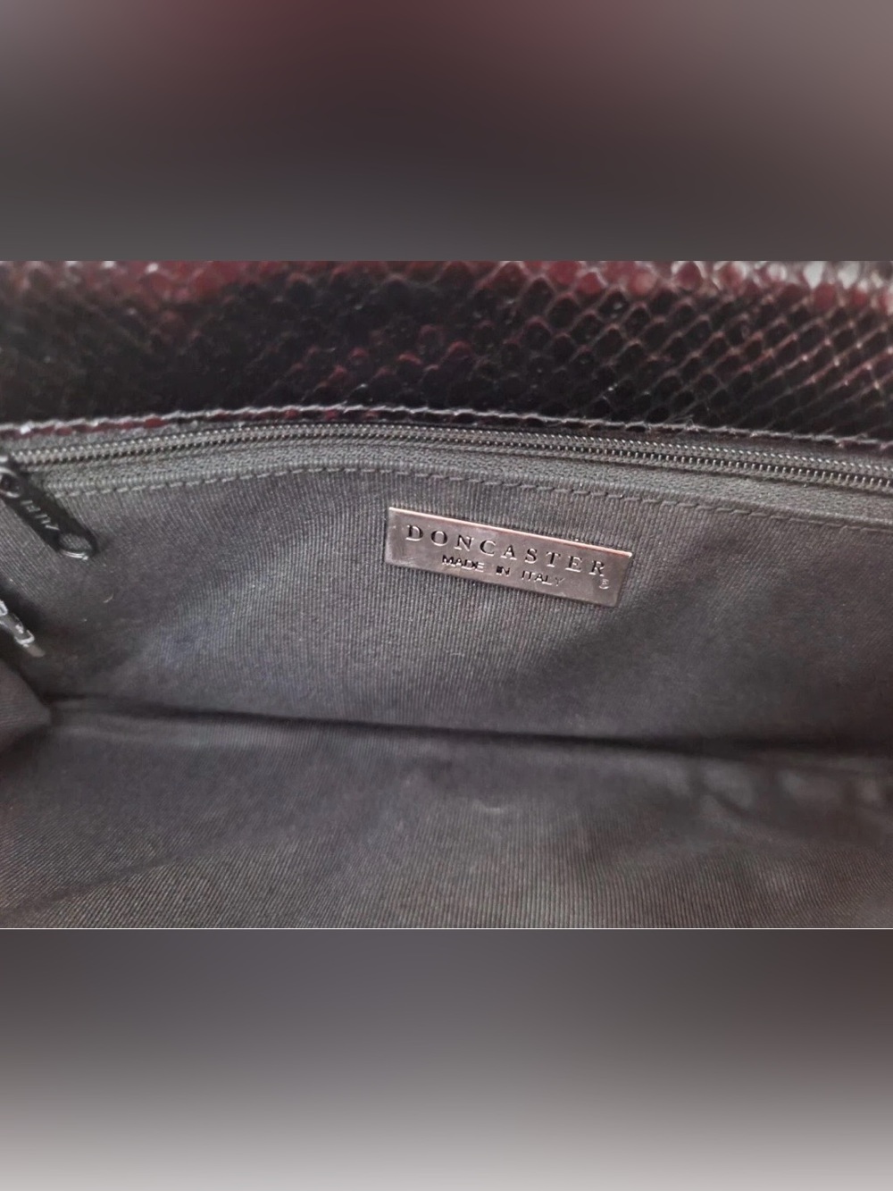 Doncaster Italy Black Leather Crossbody Bag Convertible Croc Embossed Vintage - Picture 16 of 16